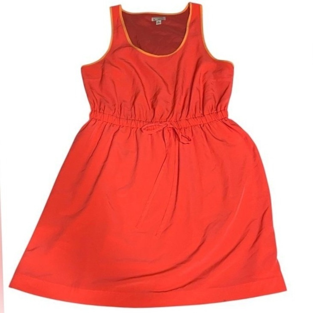 GAP Scoop Neck Stretch Waist Orange Fit & Flare Dress Women's Small Petite